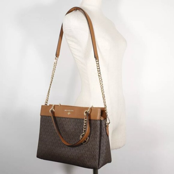 Michael Kors Susan Handbag 30F1GUSS2B 2WAYShoulder Brown PVC Women - Picture 1 of 10